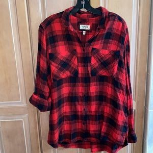 Express Plaid Button-Up Flannel Shirt